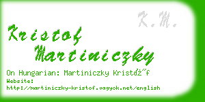 kristof martiniczky business card